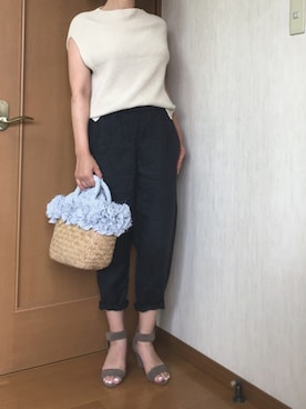 「FRAMeWORK（フレームワーク）のアイテム（ベスト）」を使った、▷◁さん（レディース・162cm）の夏コーディネート