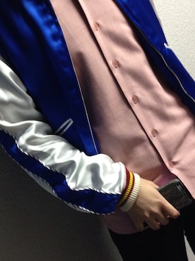 「SAINT LAURENT PARIS（サンローランパリ）のアイテム（スタジャン）」を使った、dnaoakiさん（メンズ・172cm）の冬コーディネート