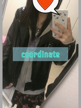 「one way（ワンウェイ）のアイテム（ライダースジャケット）」を使った、Chiaki♡さん（レディース・154cm）の春コーディネート