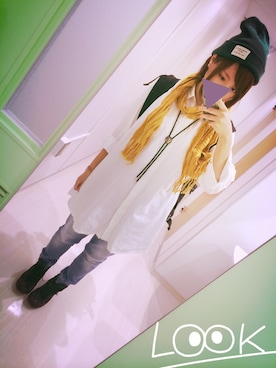 「B.L.U.E（ビーエルユーイー）のアイテム（ワンピース/ドレス）」を使った、Yuiさん（レディース・159cm）の秋コーディネート
