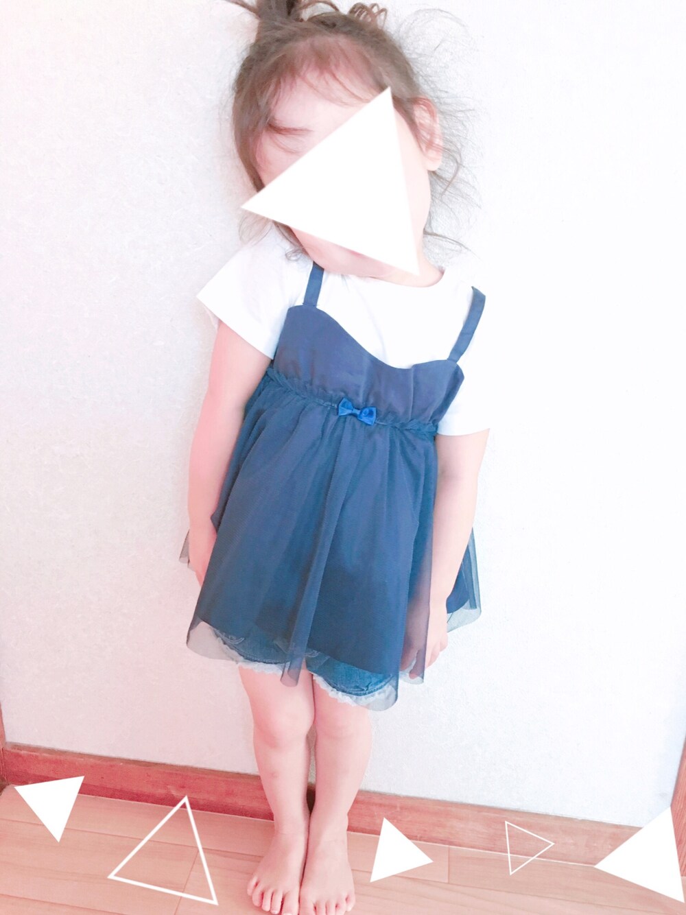 「apres les coursのレイヤードＴシャツ（Tシャツ/カットソー、ブルー系）」を使った、Yuripoさん（キッズ・90cm）の夏コーディネートの1枚目の写真