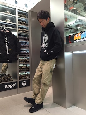 「ワークパンツ」｜早坂 祥平さん（メンズ・175cm）の秋コーディネート