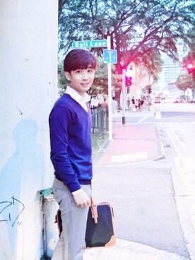 「TOPMAN（トップマン）のアイテム（スラックス）」を使った、Typicalbenさん（メンズ・172cm）の冬コーディネート
