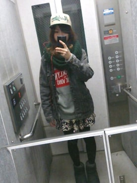 「CECIL McBEE（セシルマクビー）のアイテム（デニムジャケット）」を使った、しぽぽさん（レディース・158cm）の春コーディネート