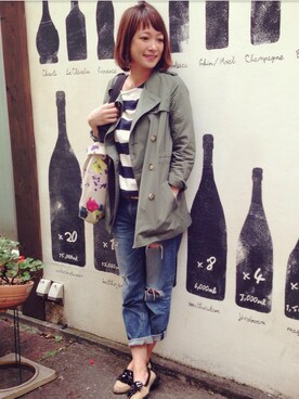 「tiny dinosaur（タイニーダイナソー）のアイテム（バッグ）」を使った、山本麗子さん（レディース・164cm）の冬コーディネート