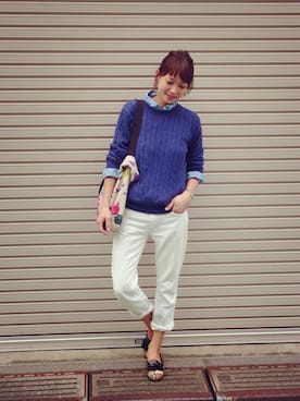 「tiny dinosaur（タイニーダイナソー）のアイテム（バッグ）」を使った、山本麗子さん（レディース・164cm）の冬コーディネート