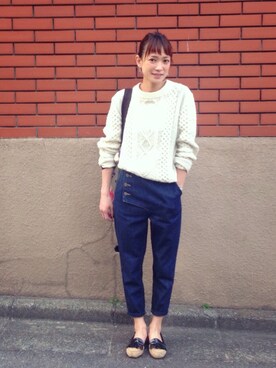 「tiny dinosaur（タイニーダイナソー）のアイテム（バッグ）」を使った、山本麗子さん（レディース・164cm）の春コーディネート