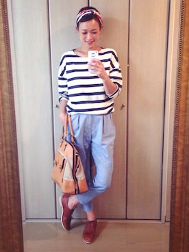 「Abel（アベル）のアイテム」を使った、山本麗子さん（レディース・164cm）の夏コーディネート