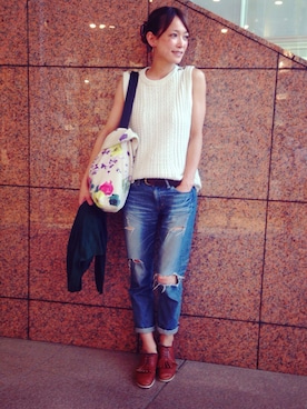 「Abel（アベル）のアイテム」を使った、山本麗子さん（レディース・164cm）の夏コーディネート