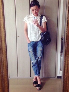 「Abel（アベル）のアイテム」を使った、山本麗子さん（レディース・164cm）の夏コーディネート