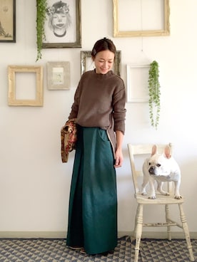 「Abel（アベル）のアイテム」を使った、山本麗子さん（レディース・164cm）の秋コーディネート