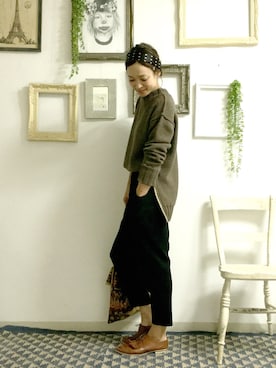 「Abel（アベル）のアイテム」を使った、山本麗子さん（レディース・164cm）の秋コーディネート