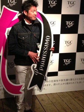 「Levi's（リーバイス）のアイテム（ブルゾン、ブルー系）」を使った、IRISMさん（176cm）の春コーディネート