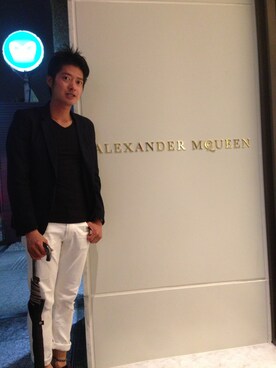 「TARDINIのアイテム（ドレスシューズ、レッド系）」を使った、IRISMさん（176cm）の夏コーディネート