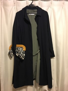 「LEPSIM（レプシィム）のアイテム（ステンカラーコート）」を使った、もさん（レディース・166cm）の秋コーディネート