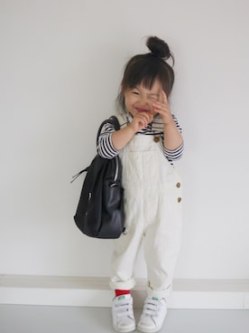 「バック」｜「アイテム（オールインワン・サロペット）」を使った、＊sara＊さん（キッズ・80cm）の春コーディネート