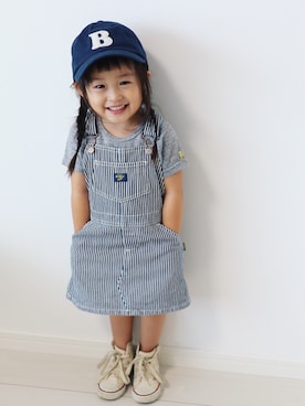 「オールスター」｜「アイテム（サロペット/オーバーオール）」を使った、＊sara＊さん（キッズ・80cm）の夏コーディネート