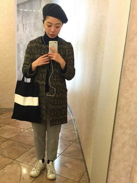 「MAISON DE REEFUR」｜「アイテム（ハンチング/ベレー帽）」を使った、tomwaitsさん（レディース・163cm）の冬コーディネート
