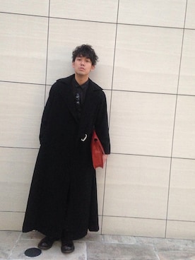 「Yohji Yamamoto（ヨウジヤマモト）のアイテム（ダウンジャケット/コート）」を使った、HIROYUKI（BRIDGET）さん（メンズ・175cm）の冬コーディネート