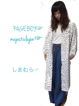 「PAGEBOY（ページボーイ）のアイテム（シャツワンピース）」を使った、mahooooooooさん（レディース・155cm）の春コーディネート