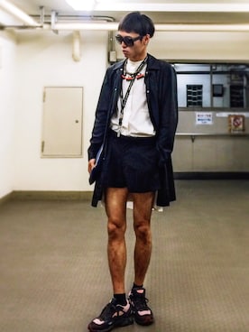 「JIL SANDER（ジルサンダー）のアイテム（ステンカラーコート）」を使った、Hara さん（メンズ・183cm）の春コーディネート