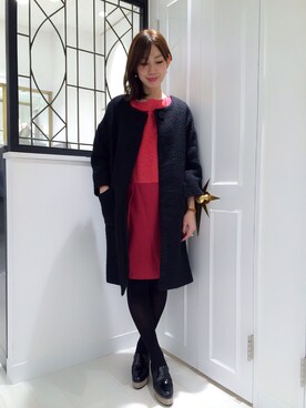 「＃ワンピース」｜「アイテム（その他アウター）」を使った、kitanoさん（レディース・164cm）の冬コーディネート