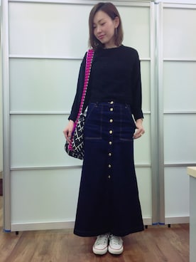 「BINDU（ビンドゥー）のアイテム」を使った、kitanoさん（レディース・164cm）の冬コーディネート