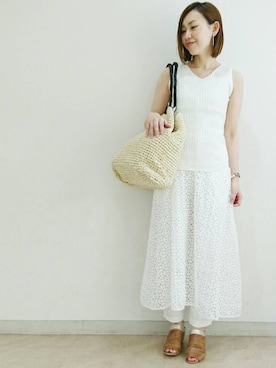 「white」｜kitanoさん（レディース・164cm）の春コーディネート