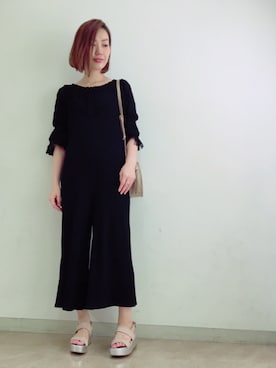 「Omekashi（オメカシ）のアイテム（サロペット/オーバーオール）」を使った、kitanoさん（レディース・164cm）の春コーディネート