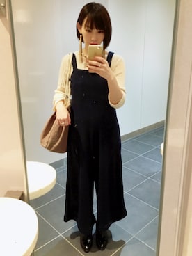 「mystic（ミスティック）のアイテム（サロペット/オーバーオール）」を使った、kitanoさん（レディース・164cm）の秋コーディネート