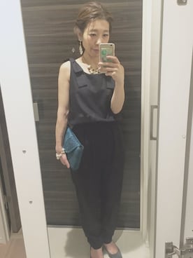 「ヘアアレンジ」｜「アイテム（つなぎ/オールインワン）」を使った、hamazi／代官山 Am bestenさん（レディース・153cm）の秋コーディネート