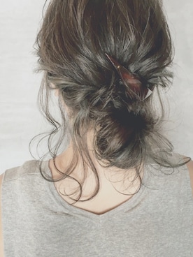 「sAn（サン）のアイテム（バレッタ/ヘアクリップ、ブラウン系）」を使った、hamazi／代官山 Am bestenさん（レディース・152cm）の秋コーディネート