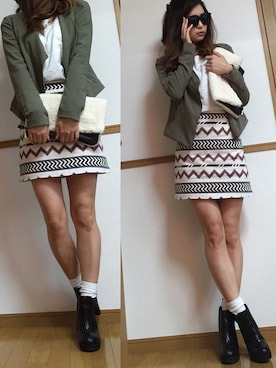 「オルチャンファッション」｜「アイテム（ブーティ）」を使った、MiHoさん（レディース・159cm）の秋コーディネート