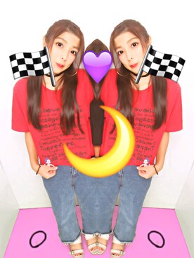 「アイテム（デニムパンツ、シルバー系）」を使った、.🌹AoPon🌹.さん（レディース・158cm）の秋コーディネート