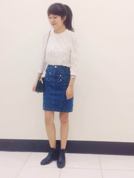 「skirt」｜「アイテム（ワンピース）」を使った、Emily Chenさん（レディース・163cm）の秋コーディネート