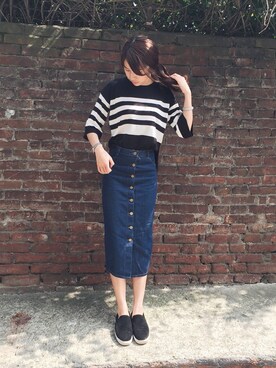 「skirt」｜「アイテム（腕時計）」を使った、Emily Chenさん（レディース・163cm）の春コーディネート