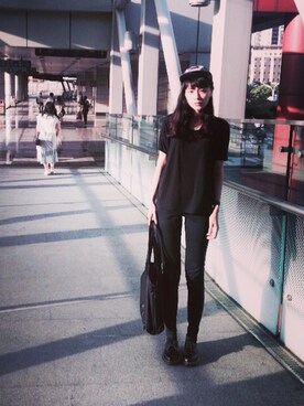 「Roots Canadaのアイテム（帽子）」を使った、Swan Duさん（レディース・166cm）の夏コーディネート