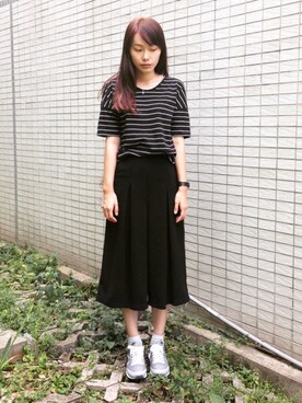 「5（ファイブ）のアイテム（スラックス）」を使った、Swan Duさん（レディース・166cm）の秋コーディネート