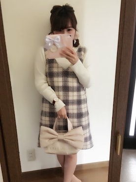 「tocco（トッコ）のアイテム（ニット/セーター）」を使った、mさん（レディース・148cm）の冬コーディネート