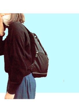 「黒ニット」｜non-tanさん（レディース・164cm）の冬コーディネート