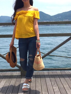 「ba&sh（バッシュ）のアイテム」を使った、mi72さん（レディース・162cm）の夏コーディネート