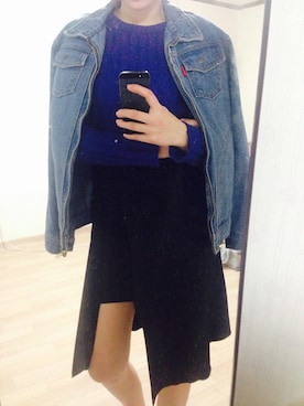 「skirt」｜「アイテム（デニムジャケット）」を使った、ellaさん（レディース・170cm）の春コーディネート