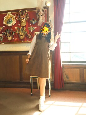 「and it_（アンドイット）のアイテム（キャップ）」を使った、LeeStephanie18さん（レディース・160cm）の秋コーディネート