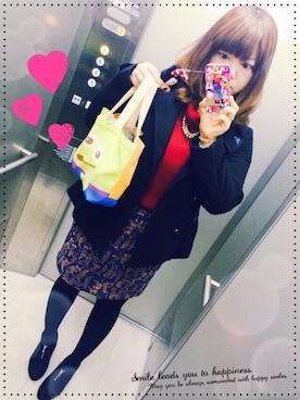 「VIS（ビス）のアイテム（ピーコート）」を使った、ゆふふさん（レディース・164cm）の冬コーディネート