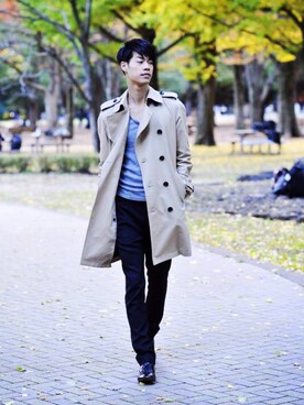 「NEIL BARRETT（ニールバレット）のアイテム（スラックス）」を使った、KANさん（メンズ・186cm）の冬コーディネート