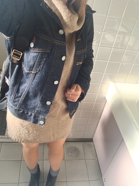 「アイテム（ワンピース/ドレス、ベージュ系）」を使った、メイサさん（レディース・161cm）の秋コーディネート