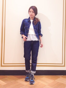 「Another Edition」｜「アイテム（デニムジャケット）」を使った、yanさん（レディース・151cm）の春コーディネート