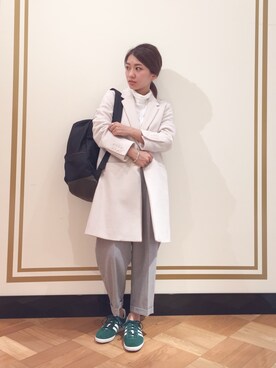 「Another Edition（アナザーエディション）のアイテム（チェスターコート）」を使った、yanさん（レディース・151cm）の秋コーディネート