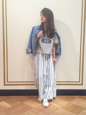 「Another Edition」｜「アイテム（デニムジャケット）」を使った、yanさん（レディース・150cm）の春コーディネート