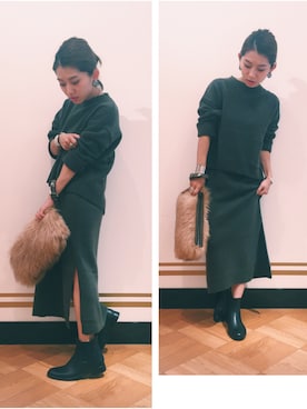「skirt」｜「アイテム（レインシューズ）」を使った、yanさん（レディース・150cm）の秋コーディネート